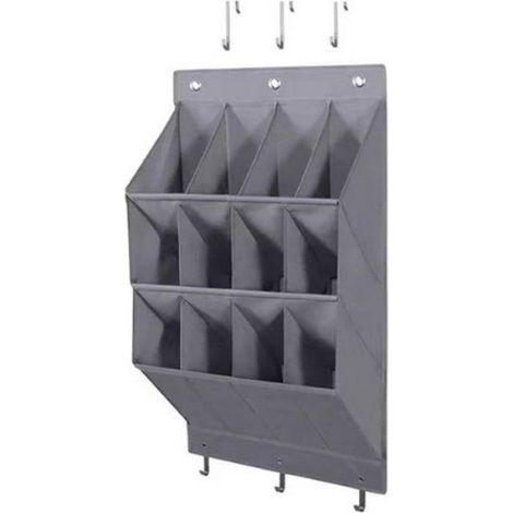 Porte-Chaussures Suspendu - 12 Compartiments - Pour Porte Mur ou Placard - Rangement Chaussures (1/5)