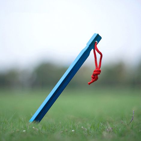 4 Piquets de Tente en Aluminium 23 cm, Légers et Résistants pour Randonnée Camping, Lot Bleu