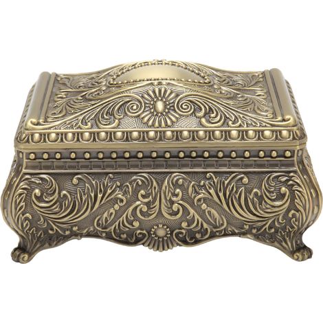 Coffre à bijoux vintage style européen, boîte de rangement créative pour maison, étui à trésor rétro, cadeau de mariage ou d'anniversaire (1/5)