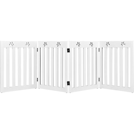 COSTWAY Barrera de Seguridad Plegable para Perros Mascotas Valla Protección para Habitación Puerta Escalera (Blanco, 4 paneles)