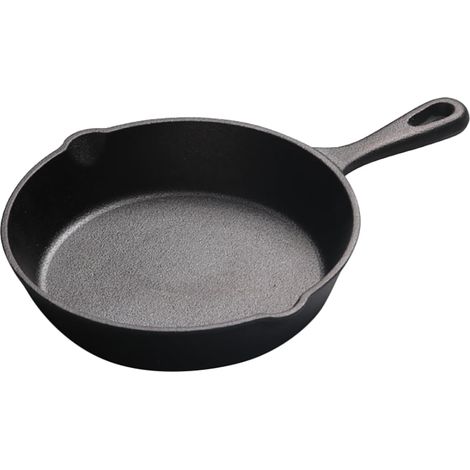 Poêle En Fonte - 14 cm - Convient Pour Plaque À Gaz Induction Électrique Et Extérieur - Noir (1/5)