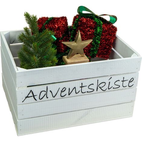Adventskiste weiss mit schwarzer Auschrift (1/5)