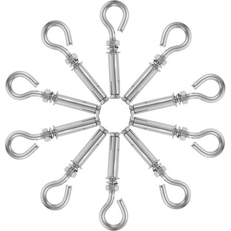 10 pièces Boulons Expansion Acier Inoxydable Crochet à Œil Résistant pour Ancrage Mur Béton Usage Industriel et Domestique (1/5)