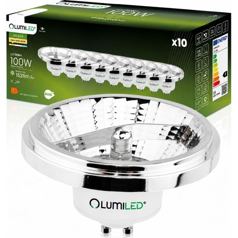 10x LED-Lampe GU10 Spot ES111 15W = 100W 1521lm 3000K Warmweiß 24° Silber (1/5)