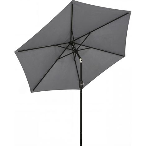 Outsunny 2.6M Garden Parasol Umbrella with Aluminium Pole, Tilt, Crank (1/5)