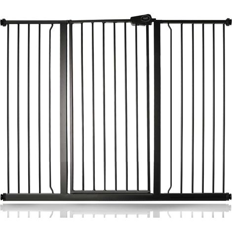 Safetots Extra Tall Metal Safety Gate Pressure Fit, 120.3cm - 127.9cm, Matt Black, 104cm in Height, Extra Tall Baby Gate (1/5)