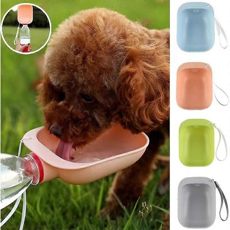 Bouteille d'eau de voyage pour chien et chat, distributeur d'eau portable pour chien et chat, gamelle d'extérieur, accessoires pour animaux de compagnie (Fww) (1/5)