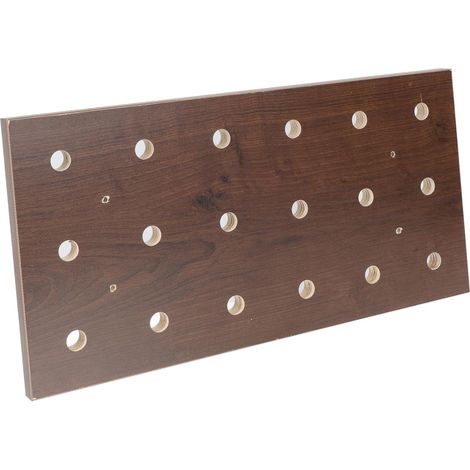 1ensemble Panneau Perforé pour Rangement Mural Organiseur Pratique pour Bureau Cuisine Et Garage Installation Facile Perçage Couleur Noyer (1/5)