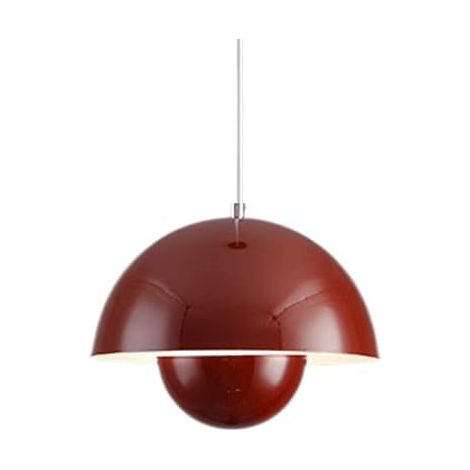 Lustre LED champignon, ampoule moderne E27, hauteur réglable réglable, avec ampoule, pour chambre, salon, salle à manger, lumière blanc 6500 K, rouge