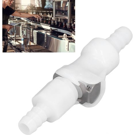 Raccords Rapides Plastique pour Tuyau 5/16 avec Valve Anti Fuite, Grade Alimentaire, pour Circuit Gaz et Bière (2 Pièces) (1/5)