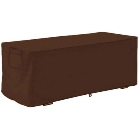 Outdoor Storage Box Cover, 210D Oxford Fabric Tarpaulin for Garden Storage Box, Waterproof Cover, UV Resistant, 123x62x55cm, Cafe