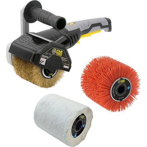 Rénovateur extérieur 1300W REX 120D avec 3 brosses (laiton, nylon abrasif, coton) FARTOOLS