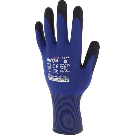 Lot 10 Paires Gants Manutention Fine PU Paume - Support Nylon Polyamide Jauge 18 Sans Couture - Taille 10 (1/2)