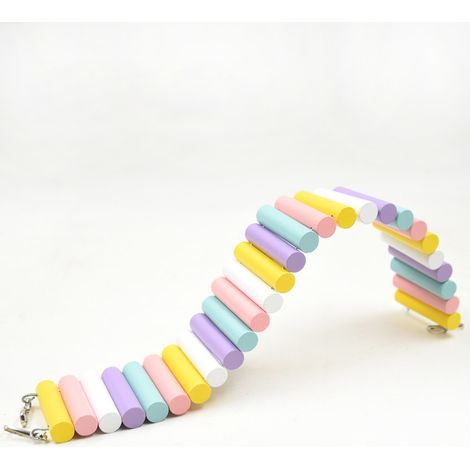 Pont en arc de Hamster en bois pliable, échelle d'escalade colorée pour petits animaux, pour Hamsters, souris, lapins, 6x40cm/2.4x1,6 pouces (1/5)