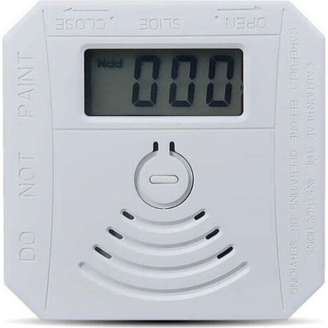 Détecteur de gaz Détecteur de fumée de monoxyde de carbone combiné Détecteur de fumée CO à piles avec écran d'affichage LED Flash Alarme sonore Motif d'avertissement sonore - blanche (1/5)