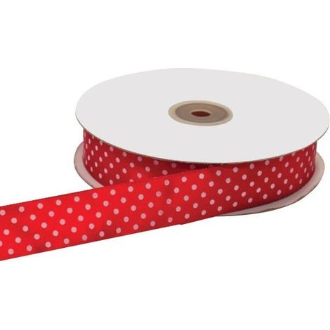 ETM Nastro Doppio Raso Pois 25 Mm 50 Mt Rosso