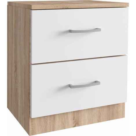 KIT COMODINO 2 CASSETTI 45X34XH47 CM ROVERE BIANCO