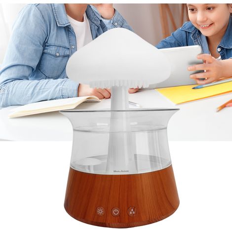 Humidificateur nuage de pluie, diffuseur nuage de pluie champignon, veilleuse nuage de pluie avec 7 couleurs changeantes, télécommande incluse, lampe nuage pour bureau/table de chevet pour la relaxati (1/5)