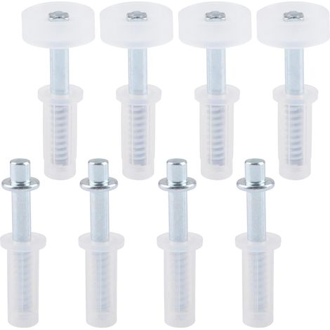 Shine Home Kit de réparation pour porte pliante à deux battants, 8 pièces avec pivot supérieur et roue de guidage 9,5 mm, quincaillerie de remplacement pour portes de placard coulissantes, installatio