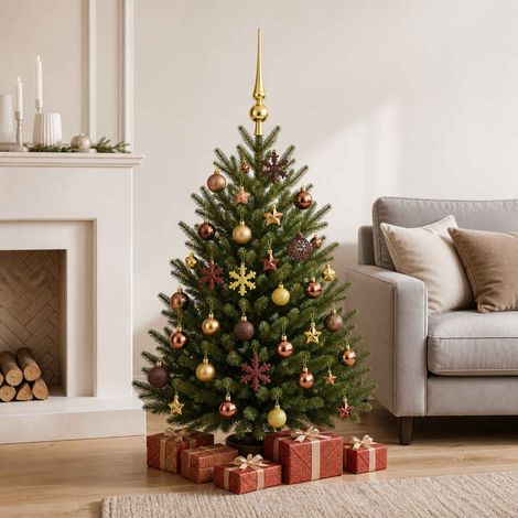 vidaXL Christmas Ball Set 111 pcs Brown and Gold 6 cm Polystyrene (1/5)