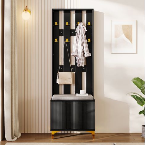 Schrank Garderobe aufbewahrung Wellenstruktur Gold OKMYHOME (1/5)