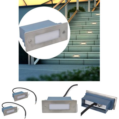 LED-Einbauleuchte - vidaXL LED-Wandeinbauleuchten für Treppen 2 Stk. 44x111x56 mm - Außenbeleuchtung (1/5)