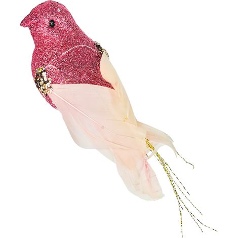 Uccello rosa - Decorazione per albero di Natale 13 cm (1/5)