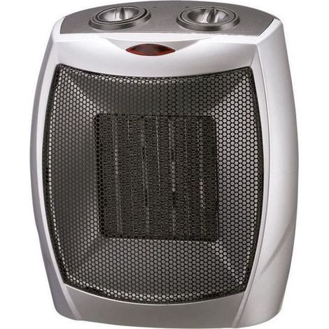 Chauffage Céramique - 1500 W Réglable - Pour Pièce Jusqu'à 15 M² - Anti-Surchauffe - Gris Noir - 1 Unité