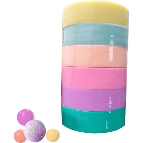 Lot de 6 rouleaux de ruban adhésif coloré pour loisirs créatifs, amusants et éducatifs. Idéal comme cadeau pour adultes et enfants. (1/5)