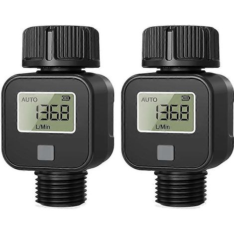 Débitmètre d'eau numérique LCD pour tuyau d'arrosage, capteur de débit alimenté par piles, 0,5-8 bar, GPM, LPM, Ins (1/5)