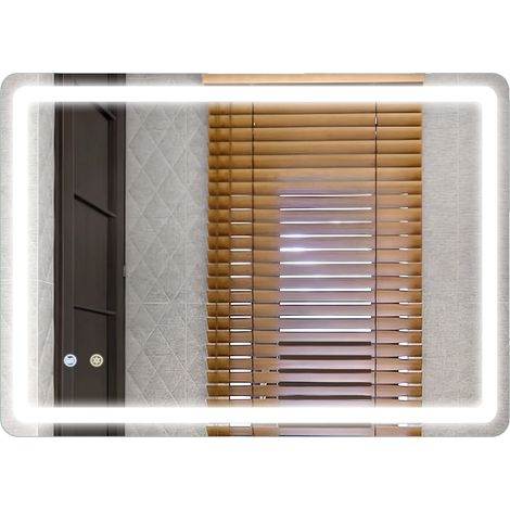 Miroir de Salle de Bain LED, Éclairage Intelligent Dimmable, Fonction Anti-Buée, 50x70CM (1/2)