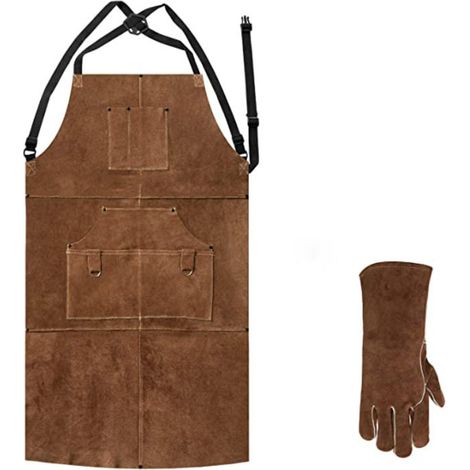 Tablier Tablier à sangle croisée réglable en toile for menuiserie électricien Tablier Livré avec des gants