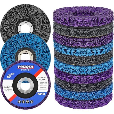 10 Pièces Disques de Nettoyage 115mm, Disque à Décaper CSD 115mm Meuleuse d'Angle, Pour Eliminer la Rouille les Soudures Éliminer la Peinture la Rouille et l'oxydation
