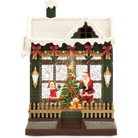 Fade Snowglobe Casa di Babbo Natale con Luci e Musica 18 x 26 Cm Multicolor