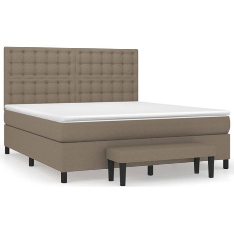 Maison Exclusive - Giroletto a Molle con Materasso Tortora 160x200 cm in Tessuto (1/5)