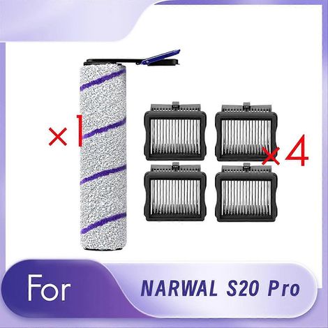 Ersatzteile für den kabellosen Nass- und Trockensauger NARWAL S20 Pro: 1 rotierende Bürste und 4 Filter (1/5)