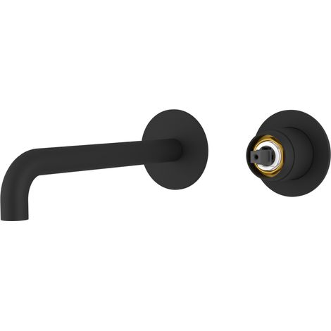 ULTRAMIX corps de mitigeur pour vasque 2 trous à encastrer, bec 20cm, noir mat (1/2)