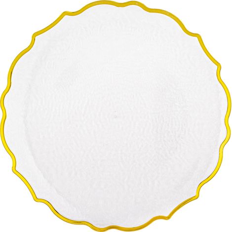 Support d'assiette, sous-assiette, 2 x 33 x 33 cm, or transparent (1/4)