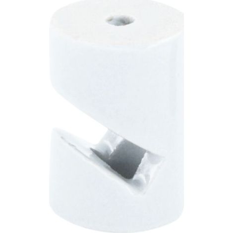 Sujetacables de plástico, cilíndrico en v, blanco, 5 uds