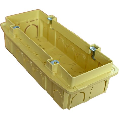 Scatola 506/507 rettangolare con inserto metallico, 6 posti, interasse 99,5x58 mm, 185x87x53,5 mm, ideale per installazioni elettriche interne