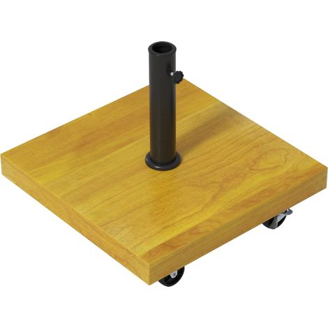 Quadratischer Sonnenschirmständer, 25 kg, Metall mit 4 Rollen – 45 x 45 x 36,5 cm