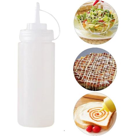 Bouteille Distributrice Sauce – Versage Précis – Pour Ketchup/Moutarde – Robuste (1/5)