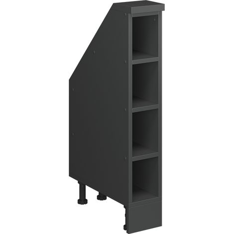Dachschrägenschrank Rion, Anthrazit, 15 x 81.6 cm mit 4 Fächern, Vicco