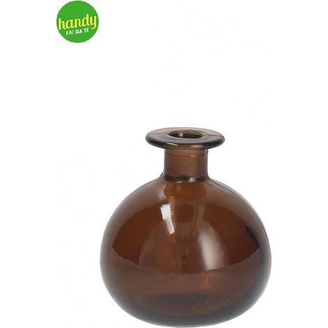 Vaso Sfera H&H in vetro riciclato marrone 12 cm