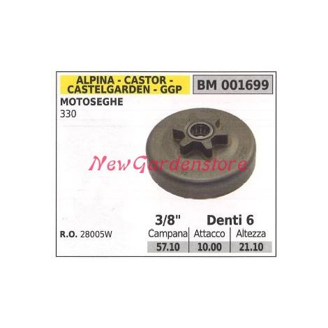 Pignone ALPINA motore motosega 330 3/8' denti 6 001699