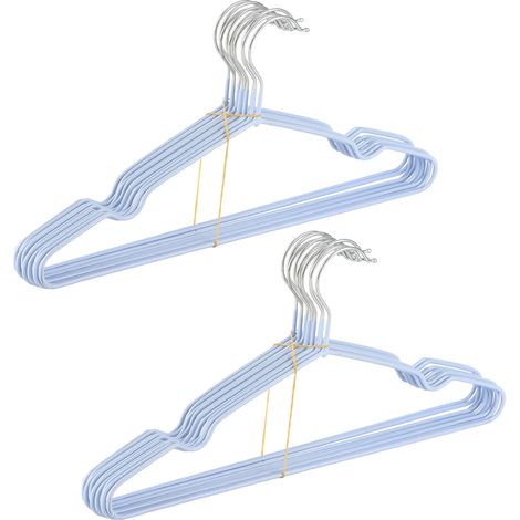 Set 20 Grucce Appendiabiti – Metallo e Plastica Antiscivolo, Design Sottile Salvaspazio, Portata 5 kg Senza Segni – Ideali per Armadio Casa e Hotel (1/5)