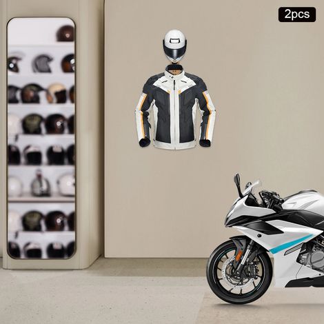 2 Wandhalter für Motorradhelme, Mehrzweckhalter mit einem Gewicht von 10 kg, 38 32 19 cm, für Motorradhelme, Kleidung, Zubehör