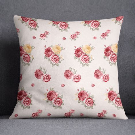 Taie d'oreiller 40x40 fleurs roses (1/2)
