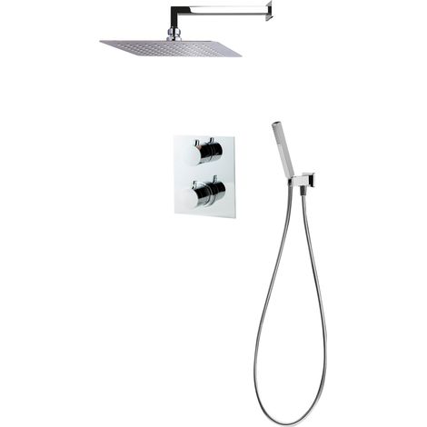 Galindo Conjunto baño-ducha termostático empotrable Atlantis cuadrado negro K230047416 (1/2)