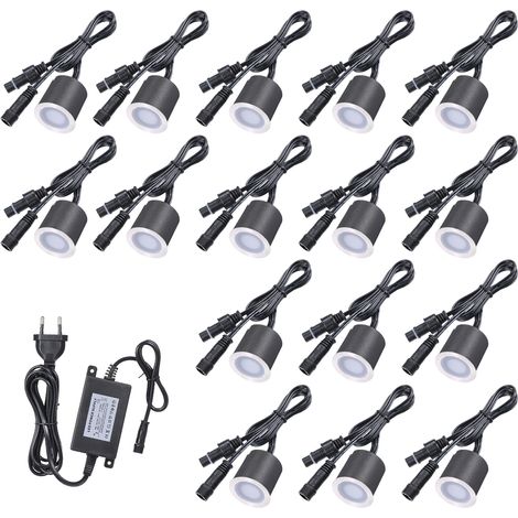 DC12V Niedervolt-LED-Einbauleuchten, IP67 wasserdicht, für den Außenbereich, zur Bodeneinbaubeleuchtung, für Gartenwege, Treppen und Terrassen. (1/5)